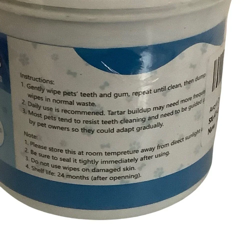 Avont Dental Finger Wipes For Dogs‎ & Cats 50 Pcs Size M Unscented Alcohol-Free